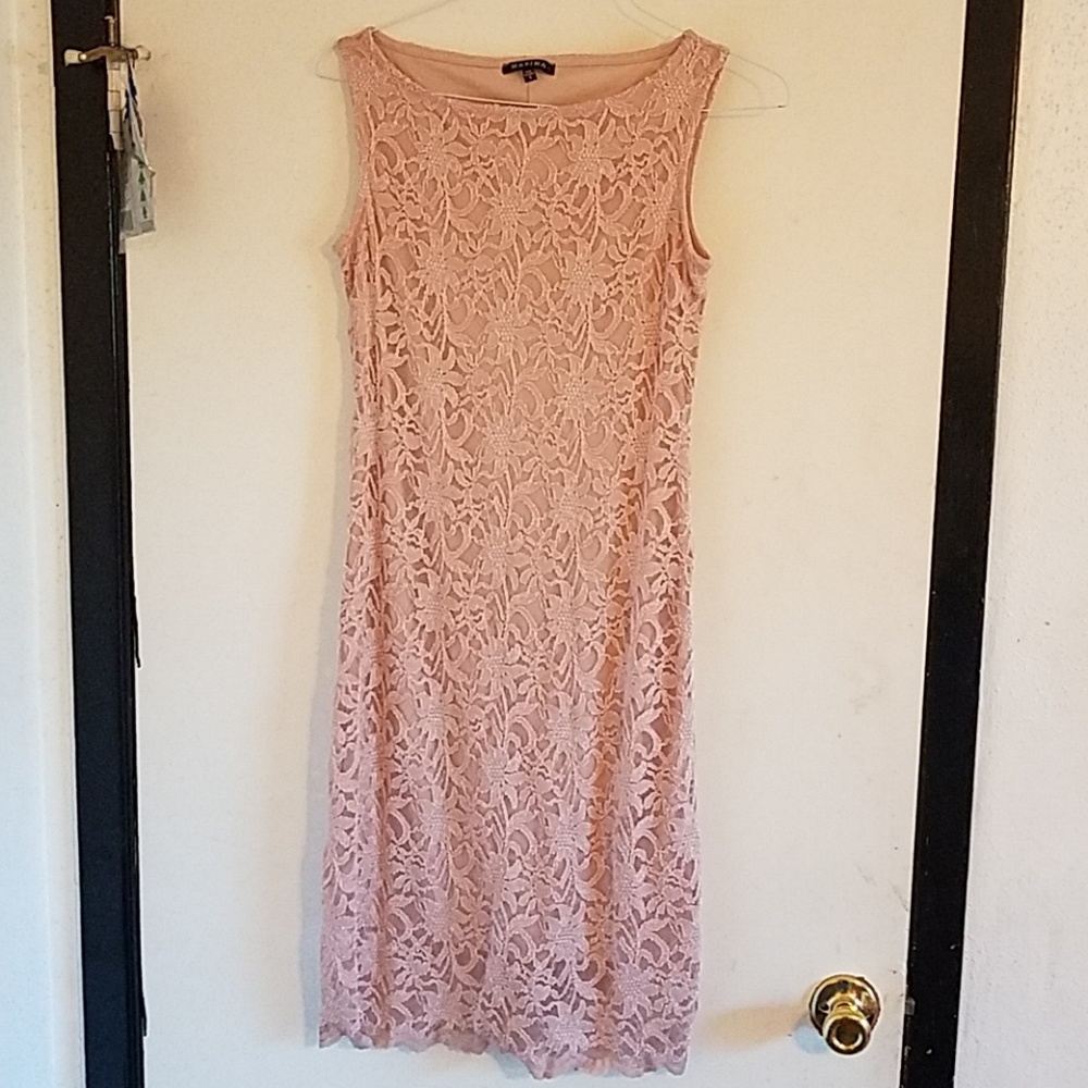 Light pink/ Nude Lace Dress